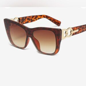 Fashion Cat Eye Sunglasses Women. Brown/ leopard print .